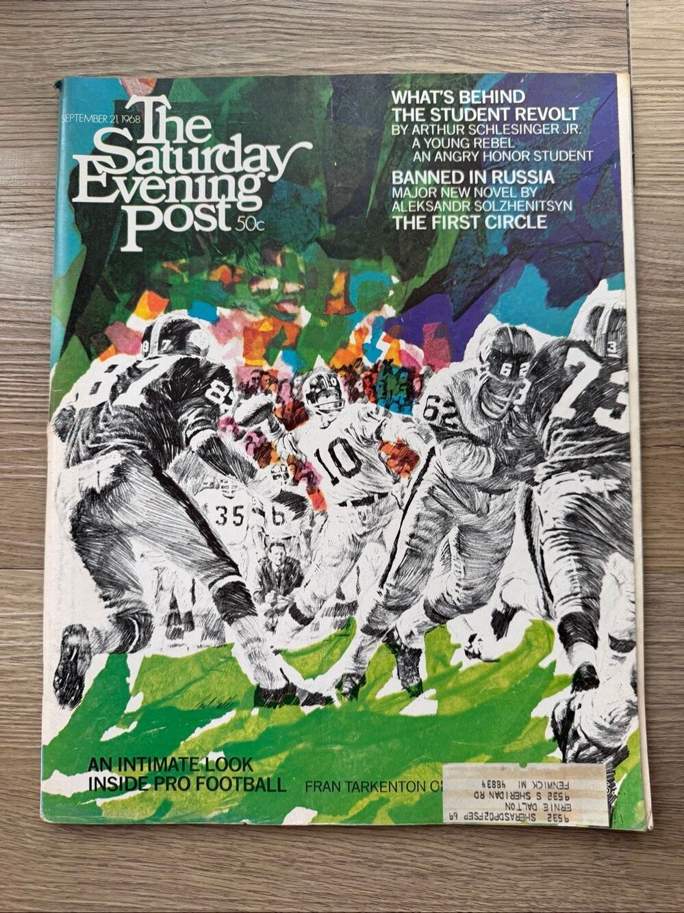 The Saturday Evening Post September 21 1968 Fran Tarkenton United Airlines Ad